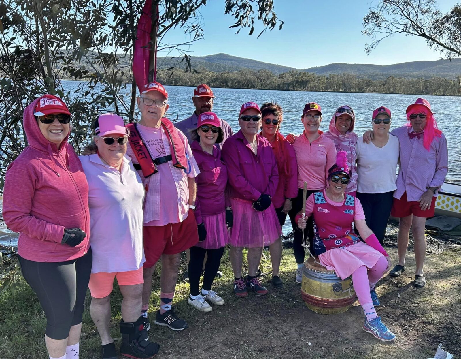 Group of fundraisers at Pink Up Parkes.
