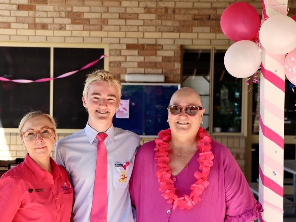 McGrath Breast Care Nurse with a patient and her son at a school fundraising event