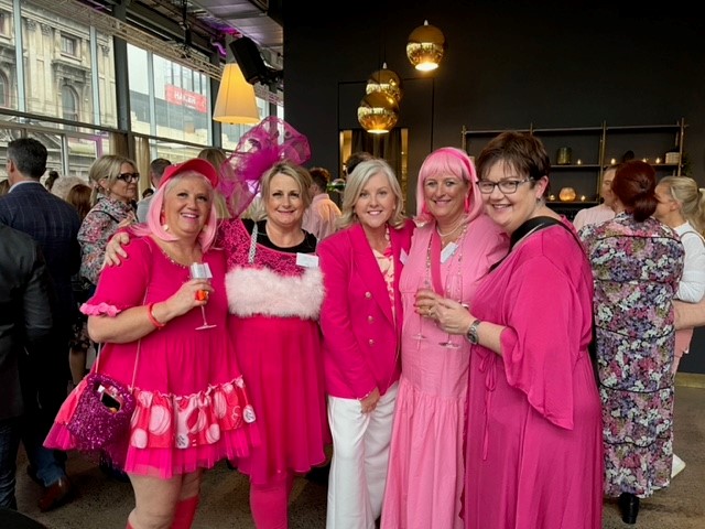 Group of Pink Up Warrandyte fundraisers with Tracy Bevan.